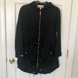 MICHAEL Michael Kors Women's Black Outdoor Hooded Anorak Raincoat Size US XS